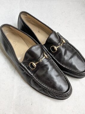 Gucci Horsebit Loafers Dark Brown Men 14 D Leather Slip Ons